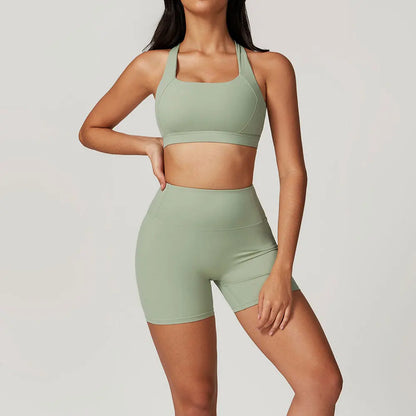 Conjunto de ropa de yoga de primavera para mujer - Ropa deportiva de secado rápido con efecto "naked feel" para entrenamiento de gimnasio, running matutino y fitness