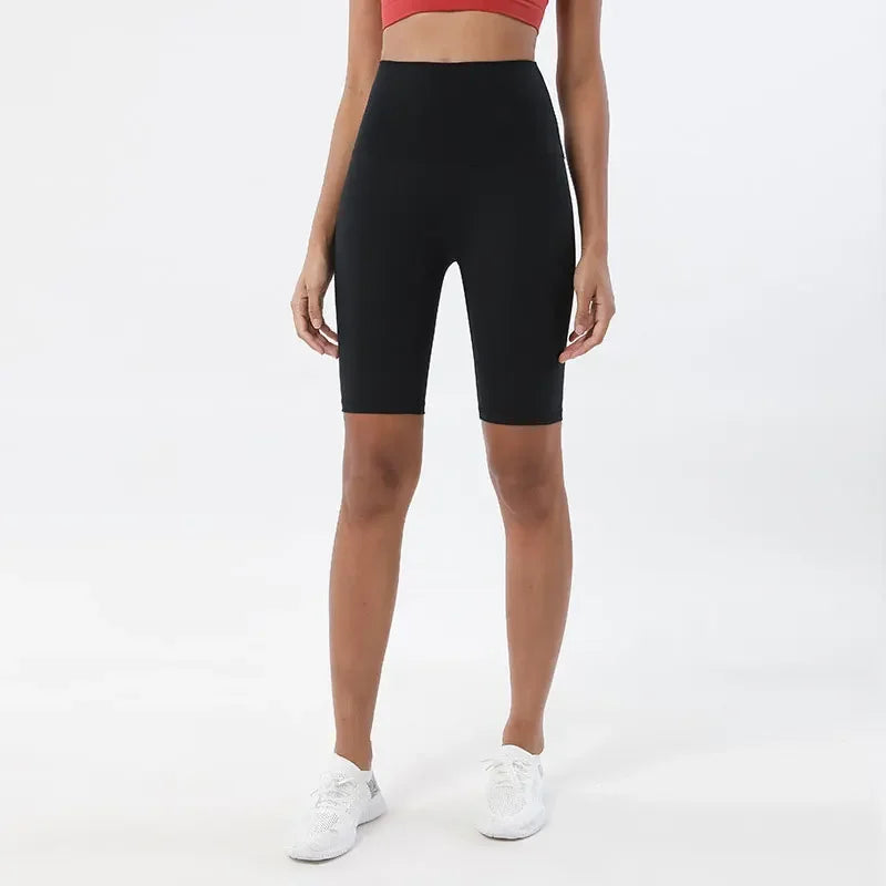 Pantalones cortos deportivos para mujer, cintura alta, yoga, ajuste entallado, levantamiento de glúteos, gimnasio, correr, alta elasticidad, ciclista, cintura alta, entrenamiento, gimnasio.