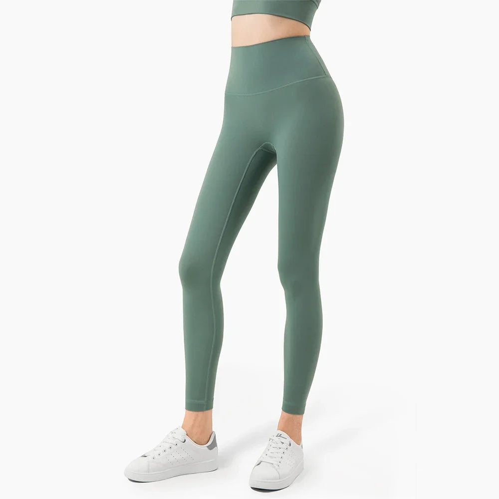 Pantalones de yoga de licra, leggings de gimnasio para mujer, mallas suaves de fitness, cintura alta elástica, transpirables, sin línea en T, pantalones deportivos