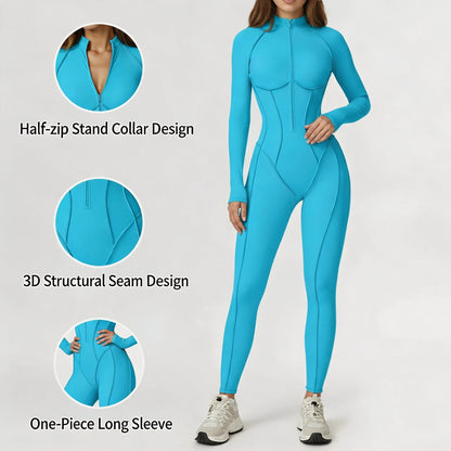 Nude Feel Yoga Jumpsuit Sports Bodysuit Active Wear Slim Fit Workout Outfit Lightweight Training Jumpsuit For Women Gym Attire