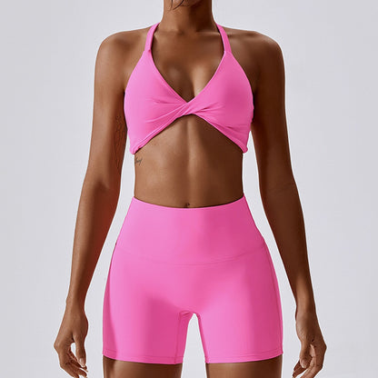 Conjunto de yoga sin costuras de 2 piezas para mujer, conjunto de entrenamiento, ropa deportiva femenina, top, sujetador deportivo, leggings, ropa activa de gimnasio para mujer