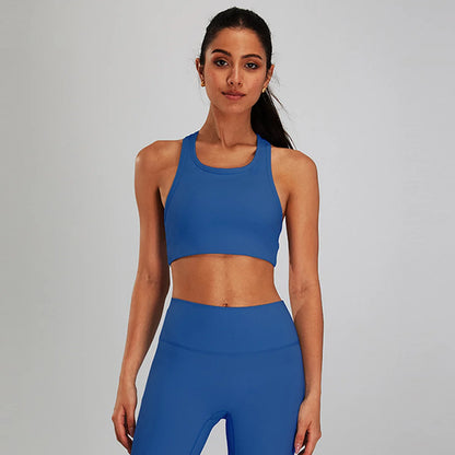 Conjunto de sujetador deportivo y leggings de yoga de cintura alta para exteriores - Pantalones cortos de gimnasio de control de abdomen para mujer, ropa de entrenamiento, fitness, correr