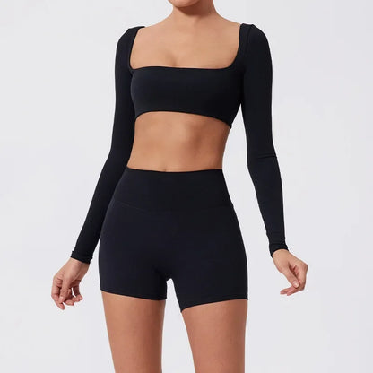 Conjunto de 2 piezas de yoga y running cepillado para mujer, sujetador deportivo y leggings para gimnasio, fitness al aire libre, traje de entrenamiento elástico y transpirable