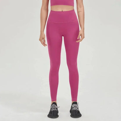 Pantalones de yoga de licra, leggings de gimnasio para mujer, mallas suaves de fitness, cintura alta elástica, transpirables, sin línea en T, pantalones deportivos