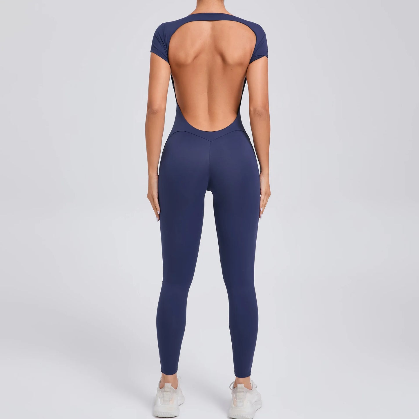 Body de yoga sexy sin espalda para mujer - Mono de yoga de una pieza para entrenamiento, mono deportivo acampanado, ropa de yoga para gimnasio y fitness