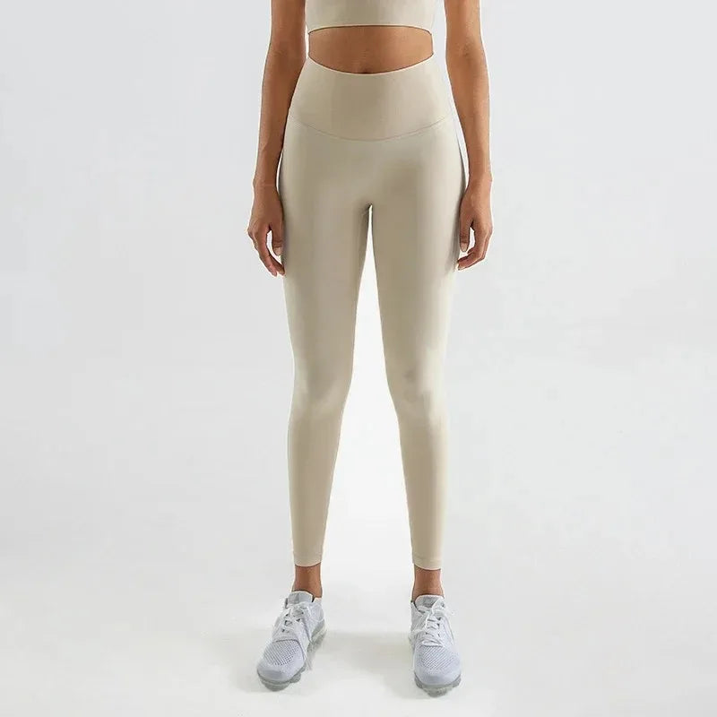 Pantalones de yoga de licra, leggings de gimnasio para mujer, mallas suaves de fitness, cintura alta elástica, transpirables, sin línea en T, pantalones deportivos