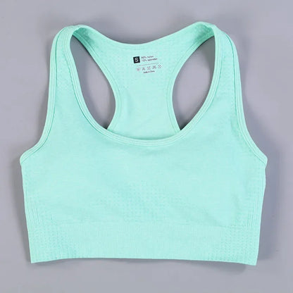 Sujetador deportivo acolchado para mujer – Camiseta sin mangas sin costuras con relleno extraíble – Soporte alto para gimnasio, yoga y running Ropa interior deportiva