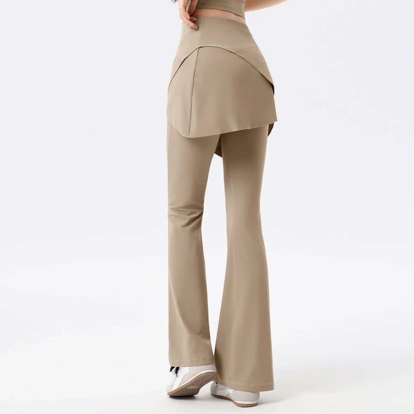 Yoga Pants for Women with High Waist Anti-exposure Fake Two-piece Hip Lifting Exercise Pants for Belly-tight Wide-leg Leggings