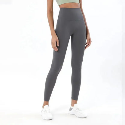 Pantalones de yoga de licra, leggings de gimnasio para mujer, mallas suaves de fitness, cintura alta elástica, transpirables, sin línea en T, pantalones deportivos