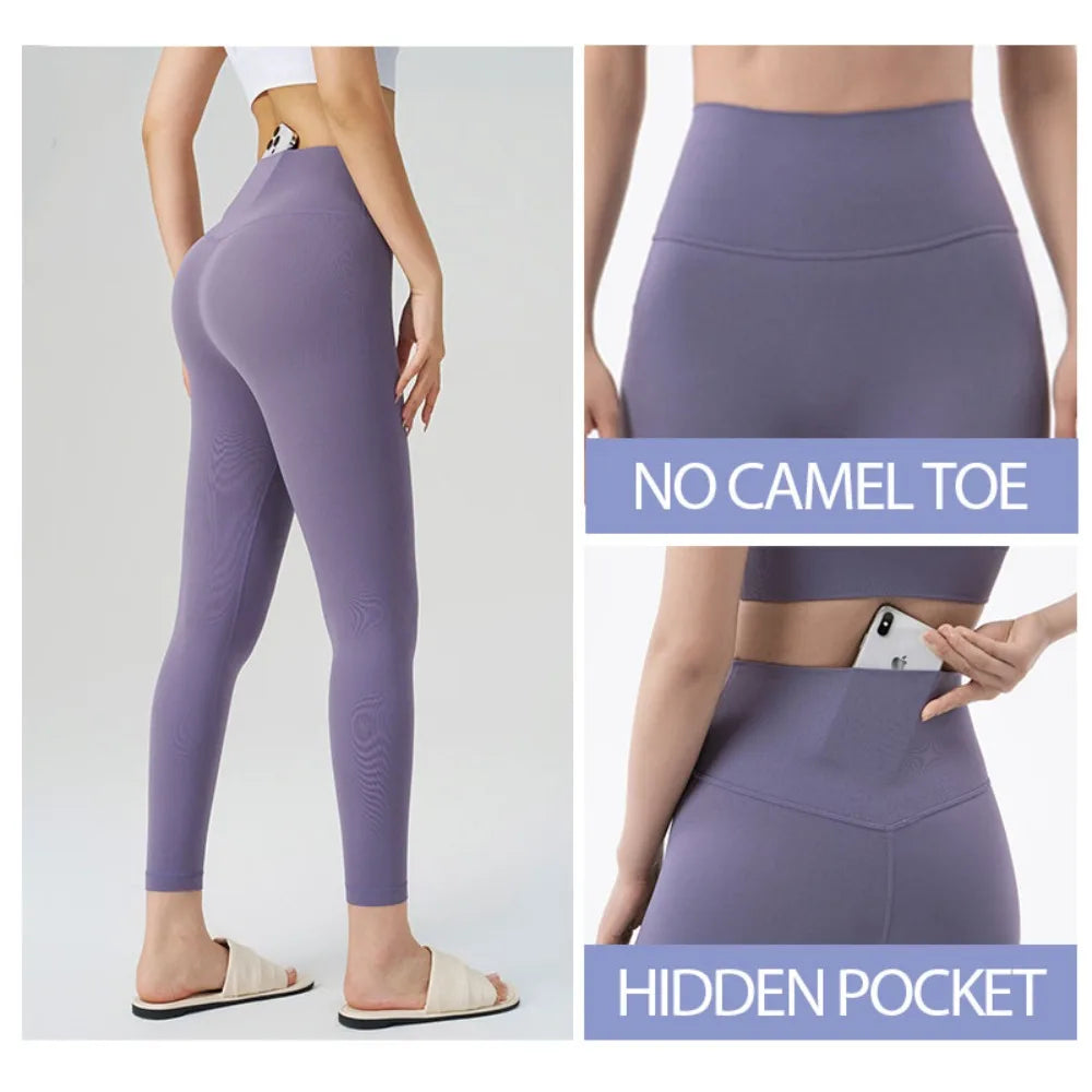 Pantalones de yoga de cintura alta para mujer que levantan los glúteos - Mallas de cadera de melocotón que no se enrollan, leggings finos de verano para control de abdomen para hacer ejercicio