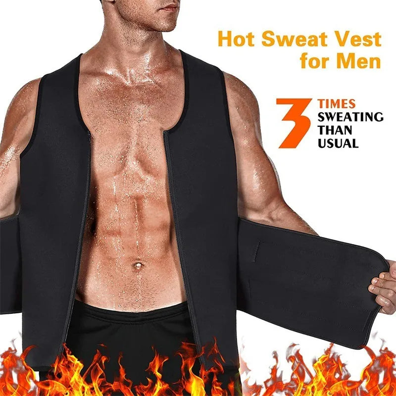 Chaleco Adelgazante de Neopreno para Hombre - Entrenador de Cintura de Alta Intensidad con Soporte Abdominal para Gimnasio y Modelado Corporal