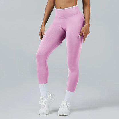 Pantalones ceñidos de punto sin costuras de talle alto con realce de cadera, leggings elásticos para yoga, correr, gimnasio al aire libre, mallas de ejercicio