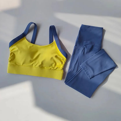 Women's Yoga Suit 2pcs Gym Workout Set Sport Clothing for Women Activewear, Training Exercise Outfit Two-Piece Tracksuit Fitness