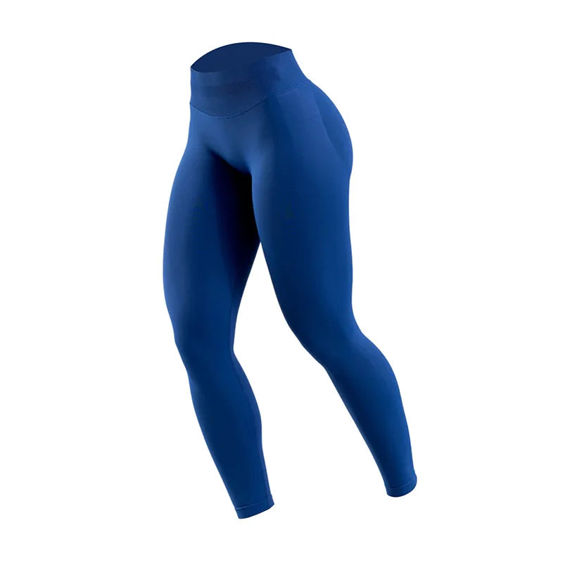 Women's Seamless Running Tights Matte Ribbed Yoga Pants High Stretch Sports Leggings for Workout Fitness Jogging Active Wear
