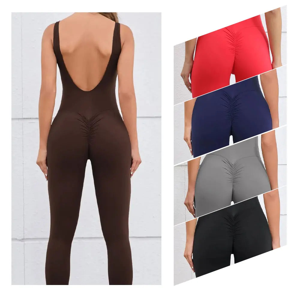 Mono de gimnasio de una pieza para mujer - Monos cortos deportivos de yoga para entrenamiento, mono de fitness elástico para entrenamiento femenino, bodys de alta elasticidad