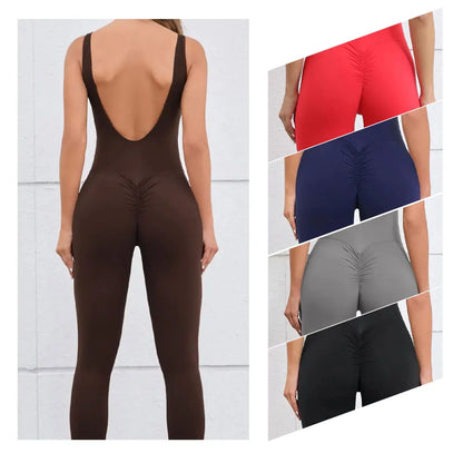 Mono de gimnasio de una pieza para mujer - Monos cortos deportivos de yoga para entrenamiento, mono de fitness elástico para entrenamiento femenino, bodys de alta elasticidad