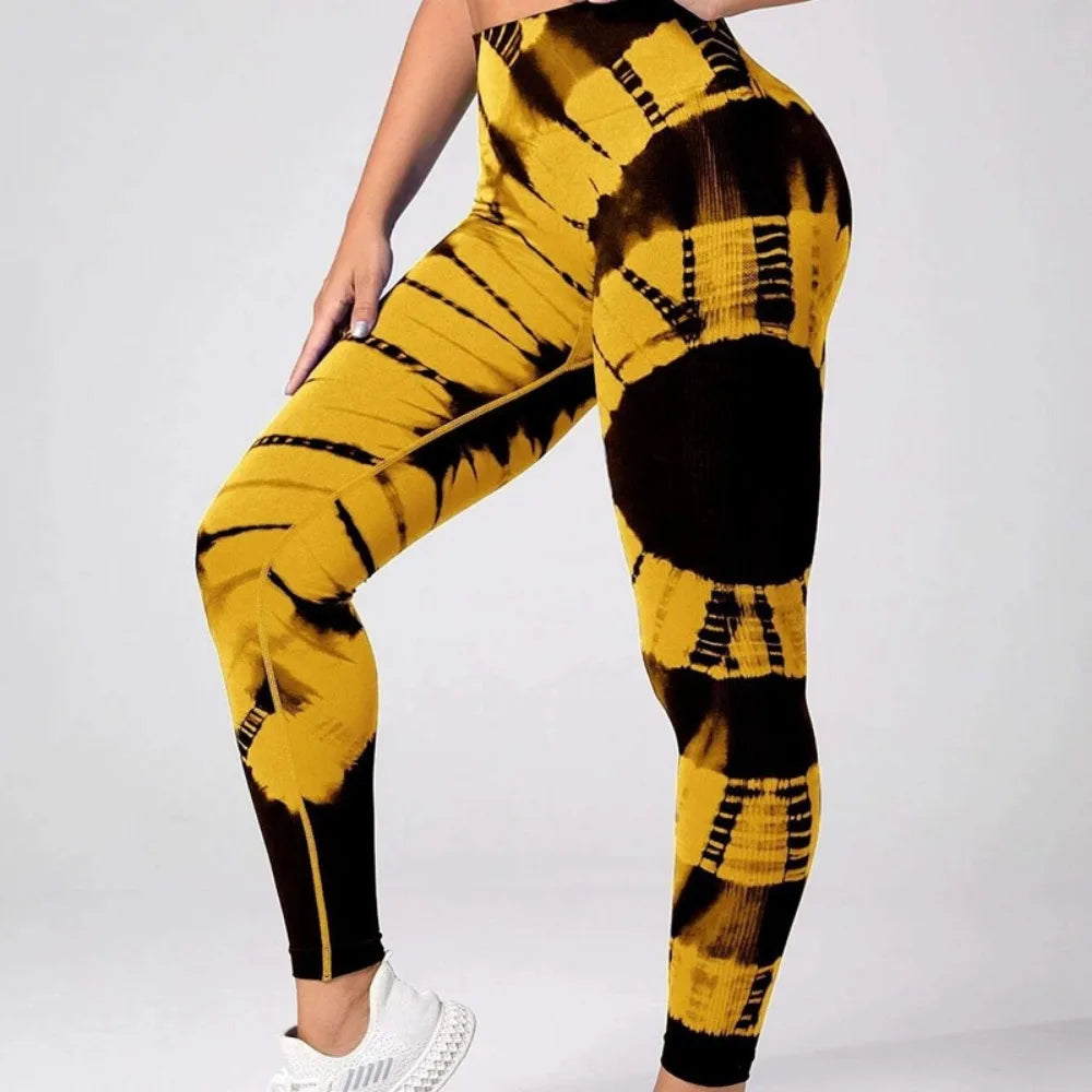 Leggings sin Costuras para Mujer, Pantalones de Yoga, Cintura Alta, Teñido Anudado, Leggings de Entrenamiento, Levantamiento de Glúteos, Mallas Deportivas para Gimnasio de Mujer