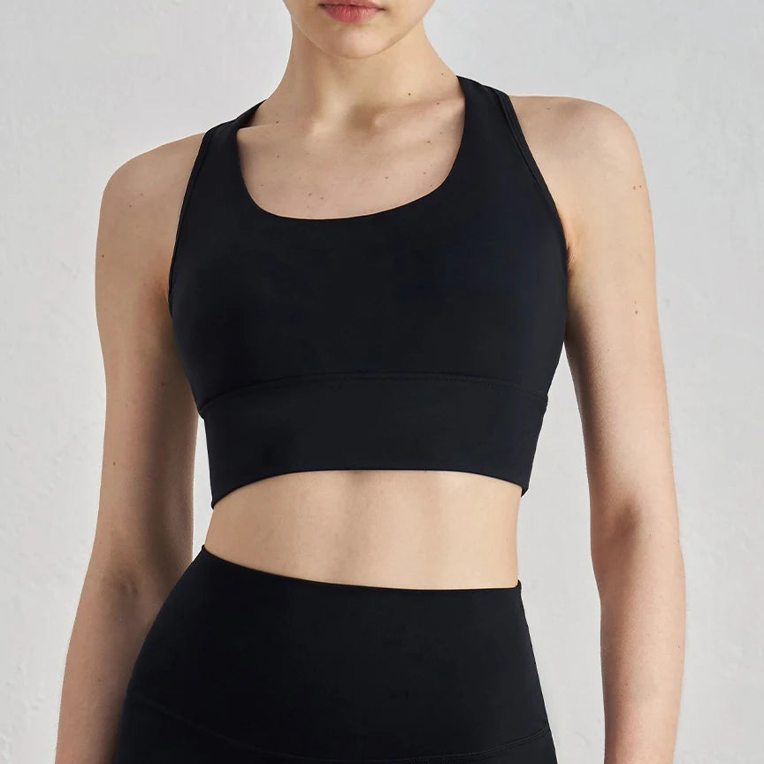 Sujetador deportivo racerback para mujer con almohadillas para el pecho – Top de yoga acolchado, sujetador de fitness – Ropa deportiva para yoga y entrenamiento