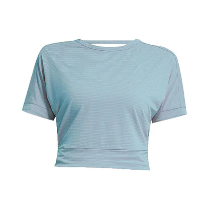 Camiseta de yoga para mujer, sin espalda, sexy, corta, top de gimnasio, ropa deportiva, camiseta de correr, entrenamiento, camisetas sin mangas deportivas holgadas, chaleco de corredor