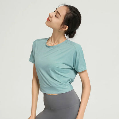 Camiseta de yoga para mujer, sin espalda, sexy, corta, top de gimnasio, ropa deportiva, camiseta de correr, entrenamiento, camisetas sin mangas deportivas holgadas, chaleco de corredor